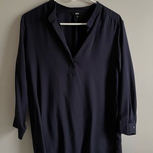 UNI QLO NAVY BLUE BLOUSE